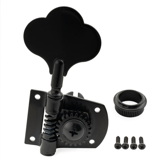 Musiclily Pro R21K 4-in-line 21:1 Ratio Open Gear Machine Heads Tuners Tuning Pegs Keys with Clover Button for Mexican MIM Fender PB JB Style Electric Bass