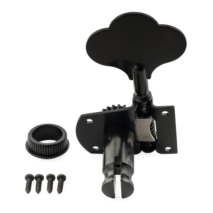 Musiclily Pro R21K Single 21:1 Ratio Open Gear Machine Head Bass Side Tuner Tuning Peg Key with Clover Button for Mexican MIM Fender PB JB Style Electric Bass