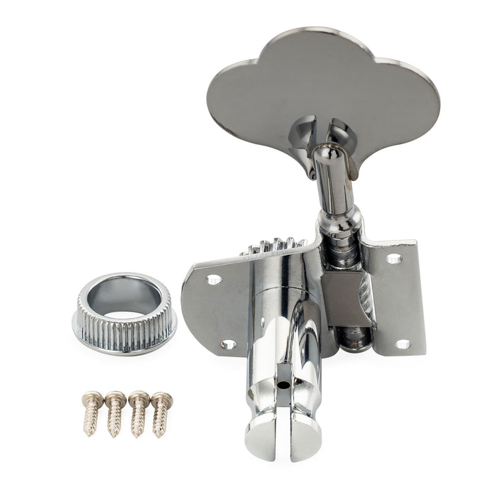 Musiclily Pro R21K 4-in-line 21:1 Ratio Open Gear Machine Heads Tuners Tuning Pegs Keys with Clover Button for Mexican MIM Fender PB JB Style Electric Bass
