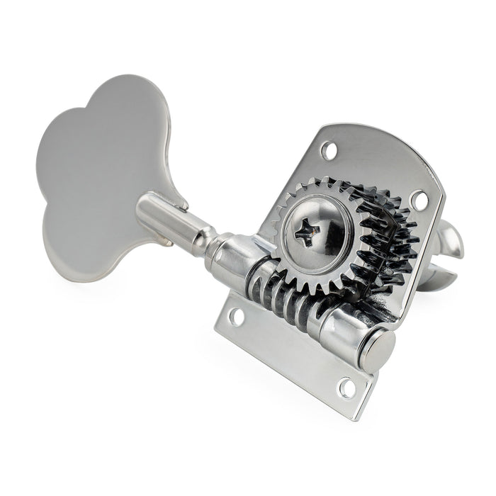 Musiclily Pro R21K Single 21:1 Ratio Open Gear Machine Head Bass Side Tuner Tuning Peg Key with Clover Button for Mexican MIM Fender PB JB Style Electric Bass