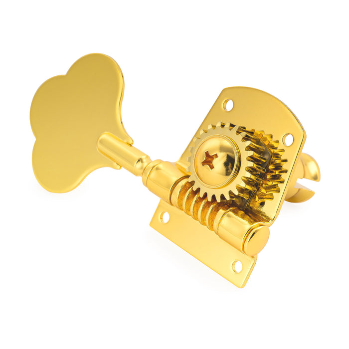 Musiclily Pro R21K 4-in-line 21:1 Ratio Open Gear Machine Heads Tuners Tuning Pegs Keys with Clover Button for Mexican MIM Fender PB JB Style Electric Bass
