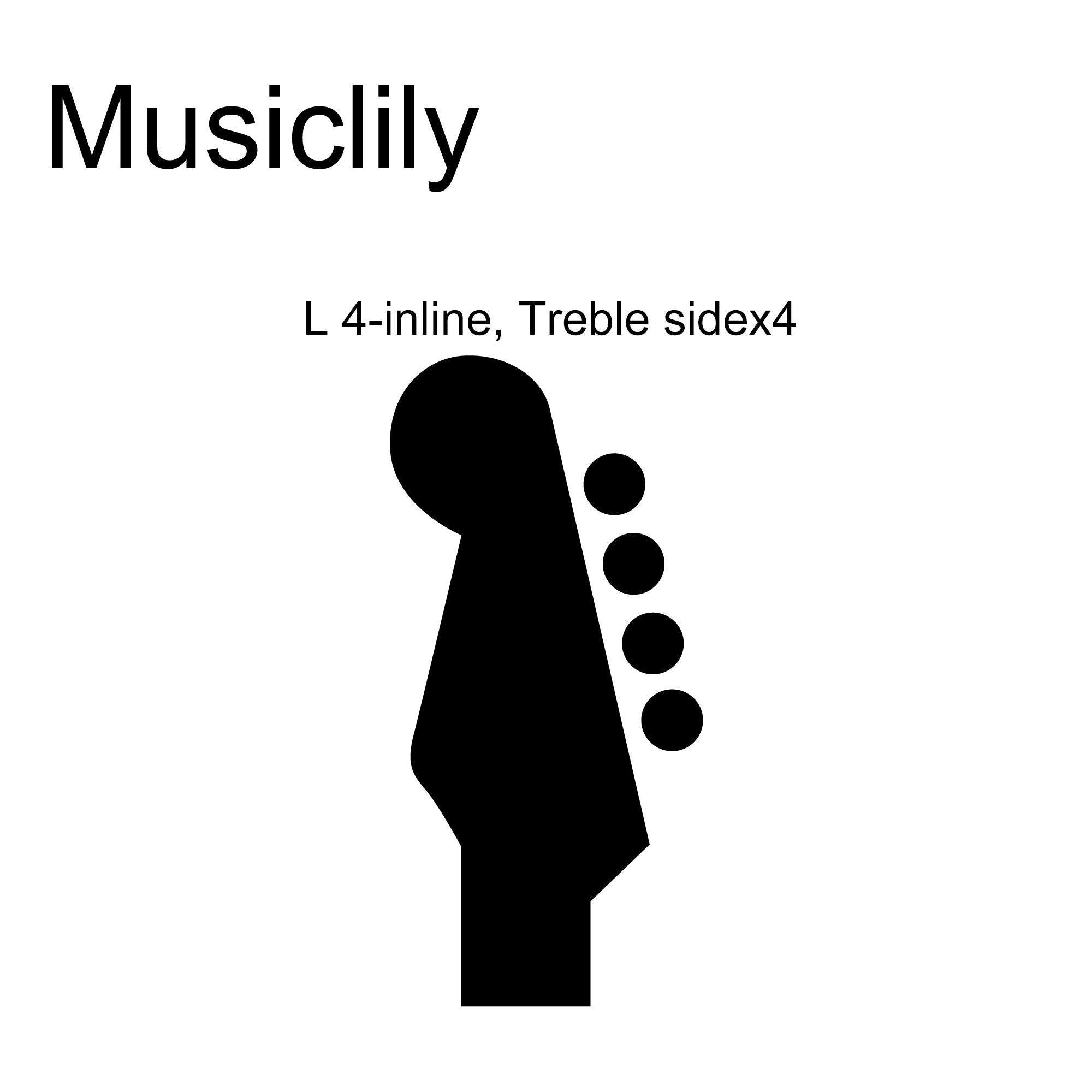 Musiclily Pro R21K afinadores para bajo eléctrico estilo Squier PB JB, para zurdos, en línea, relación 21:1, con botón de trébol