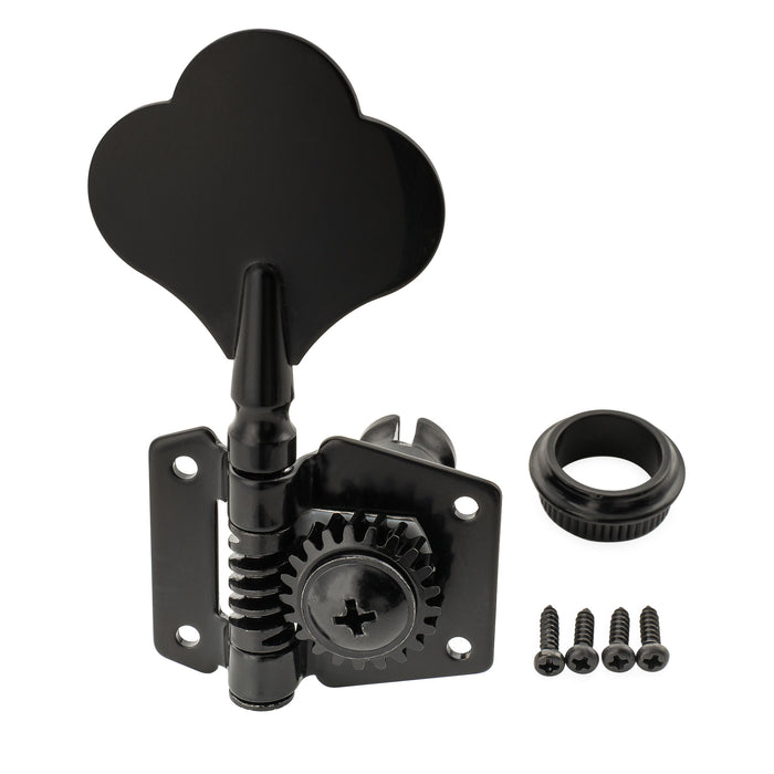Musiclily Pro R21K Single 21:1 Ratio Open Gear Machine Head Bass Side Tuner Tuning Peg Key with Clover Button for Squier PB JB Style Electric Bass