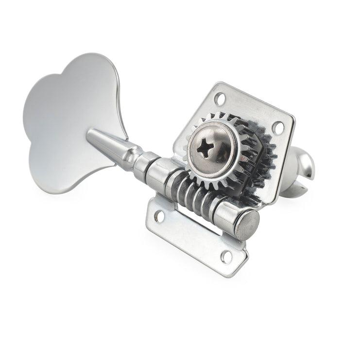 Musiclily Pro R21K 4-in-line 21:1 Ratio Open Gear Machine Heads Tuners Tuning Pegs Keys with Clover Button for Squier PB JB Style Electric Bass