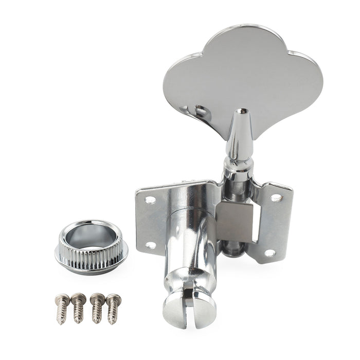 Musiclily Pro R21K Single 21:1 Ratio Open Gear Machine Head Bass Side Tuner Tuning Peg Key with Clover Button for Squier PB JB Style Electric Bass