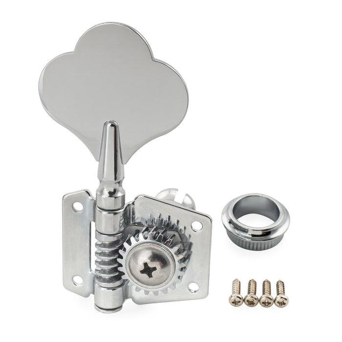Musiclily Pro R21K Single 21:1 Ratio Open Gear Machine Head Bass Side Tuner Tuning Peg Key with Clover Button for Squier PB JB Style Electric Bass