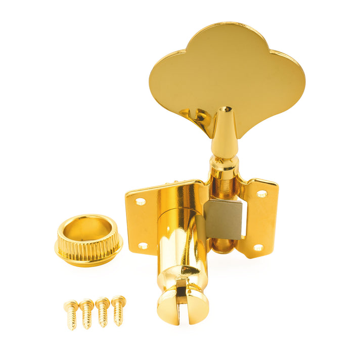 Musiclily Pro R21K 4-in-line 21:1 Ratio Open Gear Machine Heads Tuners Tuning Pegs Keys with Clover Button for Squier PB JB Style Electric Bass