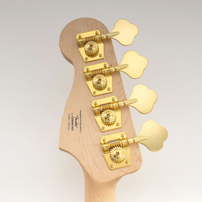 Musiclily Pro R21K Single 21:1 Ratio Open Gear Machine Head Bass Side Tuner Tuning Peg Key with Clover Button for Squier PB JB Style Electric Bass