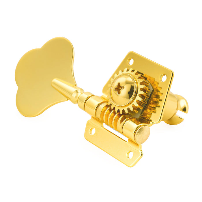 Musiclily Pro R21K Single 21:1 Ratio Open Gear Machine Head Bass Side Tuner Tuning Peg Key with Clover Button for Squier PB JB Style Electric Bass
