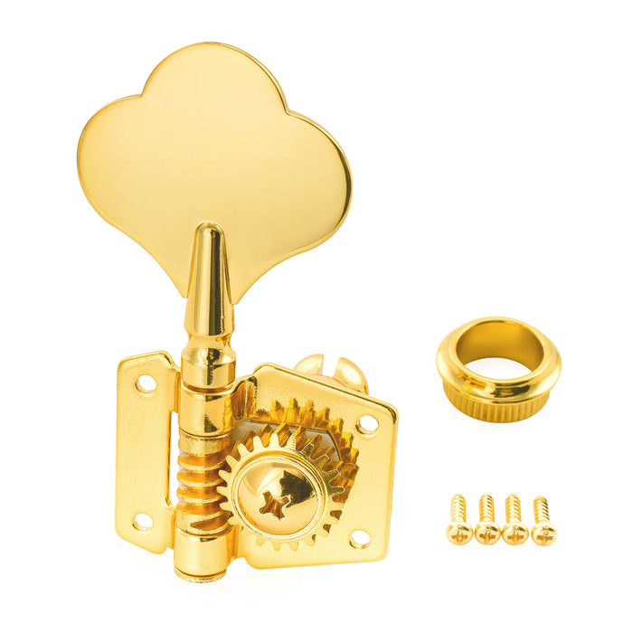 Musiclily Pro R21K Single 21:1 Ratio Open Gear Machine Head Bass Side Tuner Tuning Peg Key with Clover Button for Squier PB JB Style Electric Bass