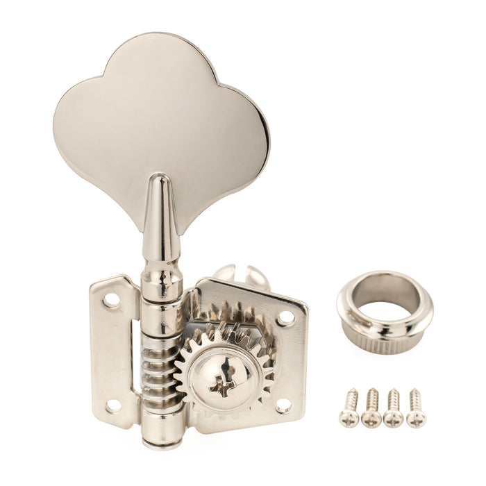 Musiclily Pro R21K 4-in-line 21:1 Ratio Open Gear Machine Heads Tuners Tuning Pegs Keys with Clover Button for Squier PB JB Style Electric Bass