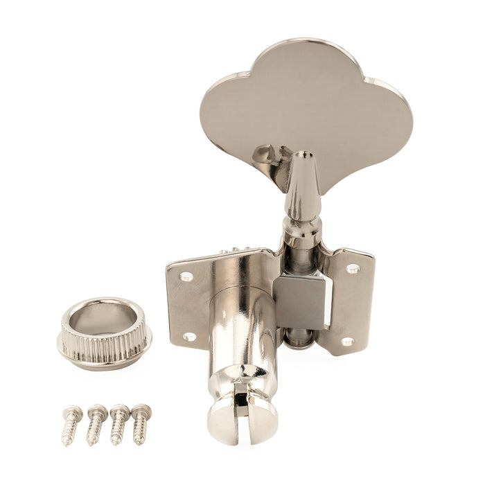 Musiclily Pro R21K 4-in-line 21:1 Ratio Open Gear Machine Heads Tuners Tuning Pegs Keys with Clover Button for Squier PB JB Style Electric Bass