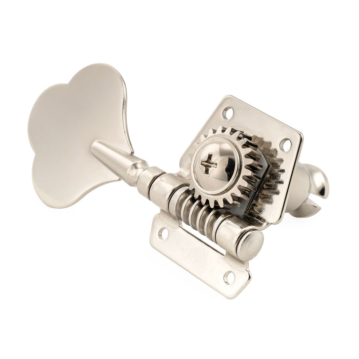 Musiclily Pro R21K 4-in-line 21:1 Ratio Open Gear Machine Heads Tuners Tuning Pegs Keys with Clover Button for Squier PB JB Style Electric Bass