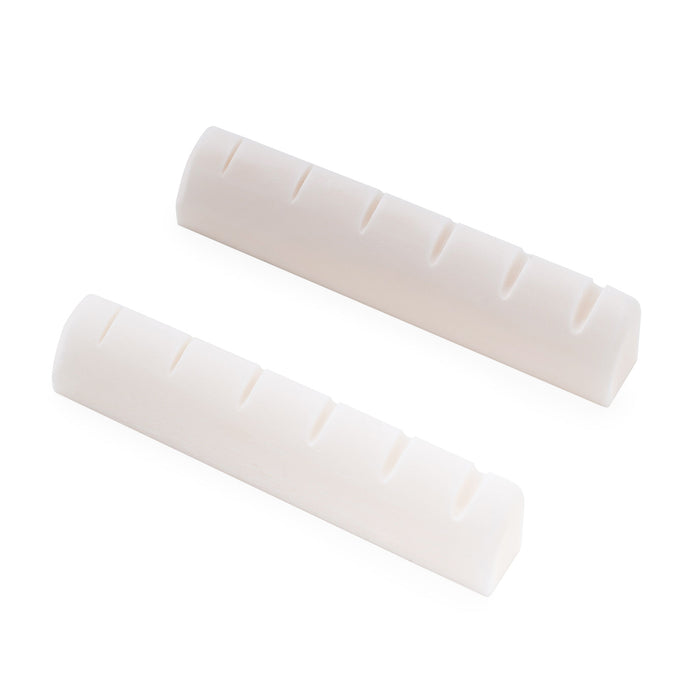 Musiclily Pro 43x6x9mm Flat Bottom Slotted Bone Nut for 6 String EPI SG LP ES-335 Style Electric Guitar, White (Set of 2)