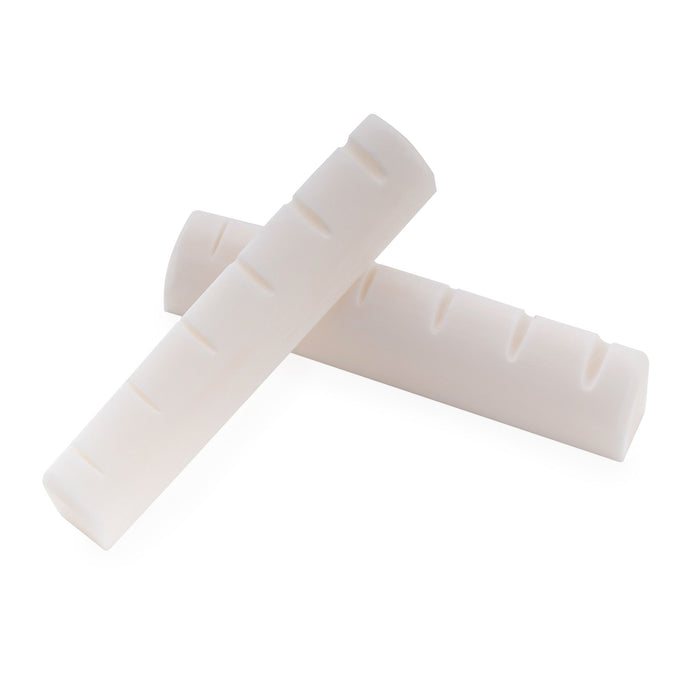 Musiclily Pro 43x6x9mm Flat Bottom Slotted Bone Nut for 6 String EPI SG LP ES-335 Style Electric Guitar, White (Set of 2)
