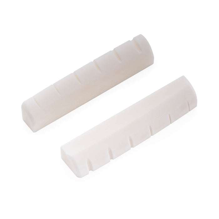 Musiclily Pro 43x6x9mm Flat Bottom Slotted Bone Nut for 6 String EPI SG LP ES-335 Style Electric Guitar, White (Set of 2)