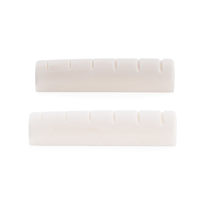 Musiclily Pro 43x6x9mm Flat Bottom Slotted Bone Nut for 6 String EPI SG LP ES-335 Style Electric Guitar, White (Set of 2)