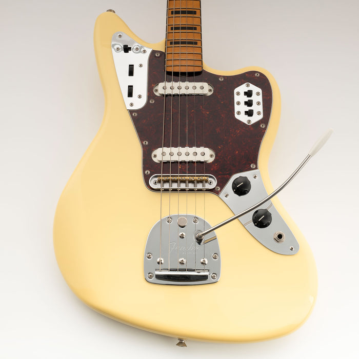 Musiclily Ultra 55mm(2-3/16 inch) String Spacing Offset Bridge with Full Solid Brass Plate Threaded Vintage 6-Saddle for Jazzmaster Jaguar Style Electric Guitar