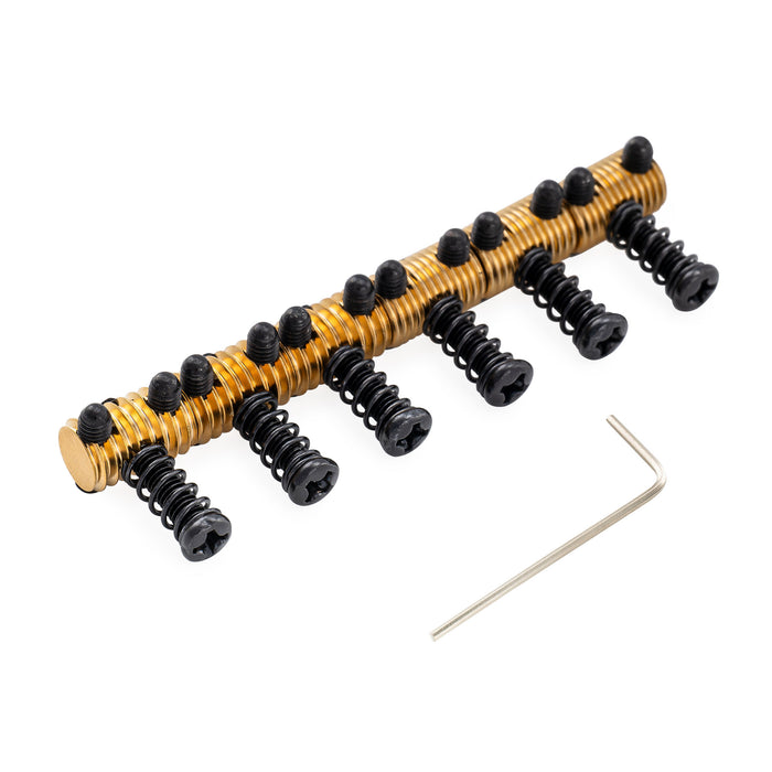 Musiclily Ultra 10.5mm Full Solid Brass Vintage Threaded Barrel Saddles for Jazzmaster Jaguar Style Electric Guitar Bridge, 3 Coarse+3 Fine