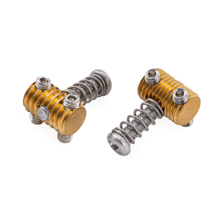 Musiclily Ultra 10.5mm Full Solid Brass Vintage Threaded Barrel Saddles for Jazzmaster Jaguar Style Electric Guitar Bridge, 3 Coarse+3 Fine