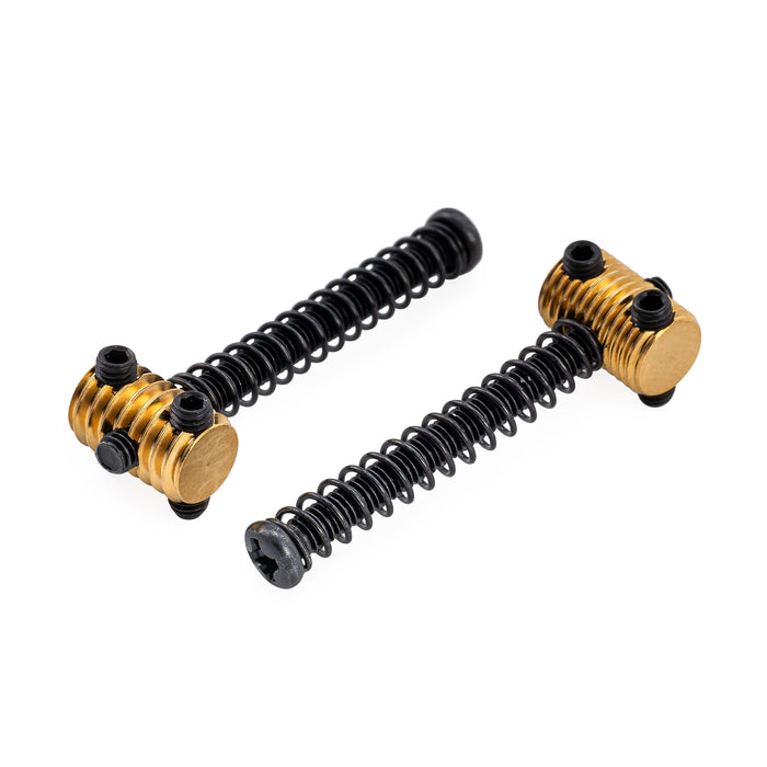 Musiclily Ultra 10.5mm Full Solid Brass Vintage Threaded Barrel Saddles for Tele Style Electric Guitar Bridge, Black Screw (3 Coarse+3 Fine)