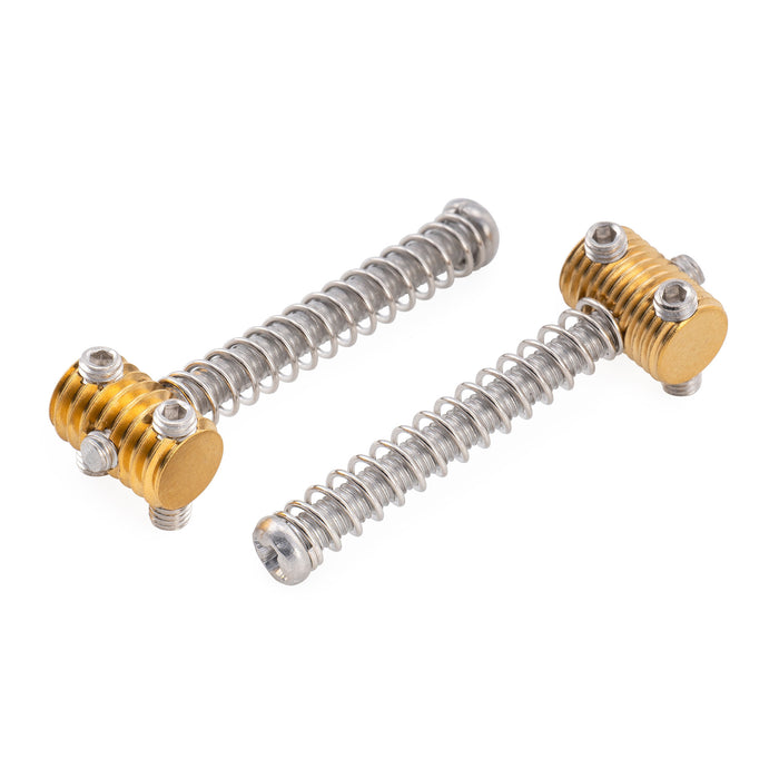 Musiclily Ultra 10.5mm Full Solid Brass Vintage Threaded Barrel Saddles for Tele Style Electric Guitar Bridge, Black Screw (3 Coarse+3 Fine)