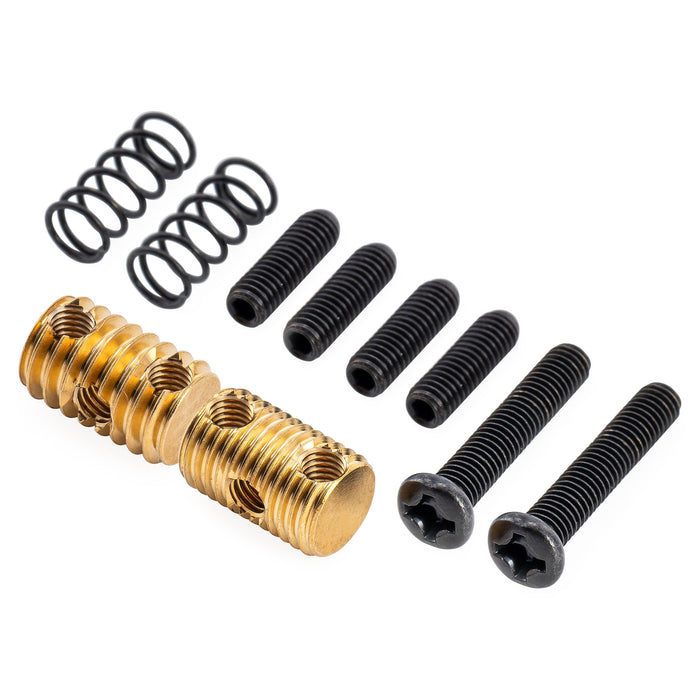 Musiclily Ultra 11mm Full Solid Brass Vintage Threaded Barrel Saddles for Jazzmaster Jaguar Style Electric Guitar Bridge, 3 Coarse+3 Fine