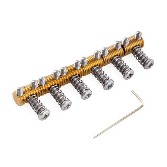 Musiclily Ultra 11mm Full Solid Brass Vintage Threaded Barrel Saddles for Jazzmaster Jaguar Style Electric Guitar Bridge, 3 Coarse+3 Fine