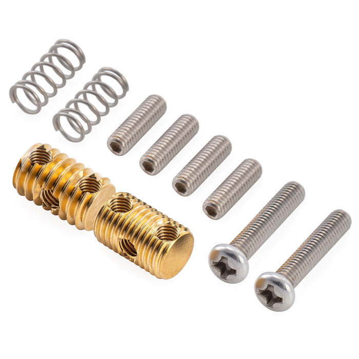 Musiclily Ultra 11mm Full Solid Brass Vintage Threaded Barrel Saddles for Jazzmaster Jaguar Style Electric Guitar Bridge, 3 Coarse+3 Fine