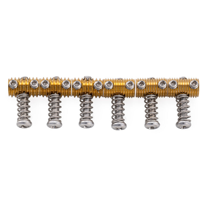 Musiclily Ultra 11mm Full Solid Brass Vintage Threaded Barrel Saddles for Jazzmaster Jaguar Style Electric Guitar Bridge, 3 Coarse+3 Fine
