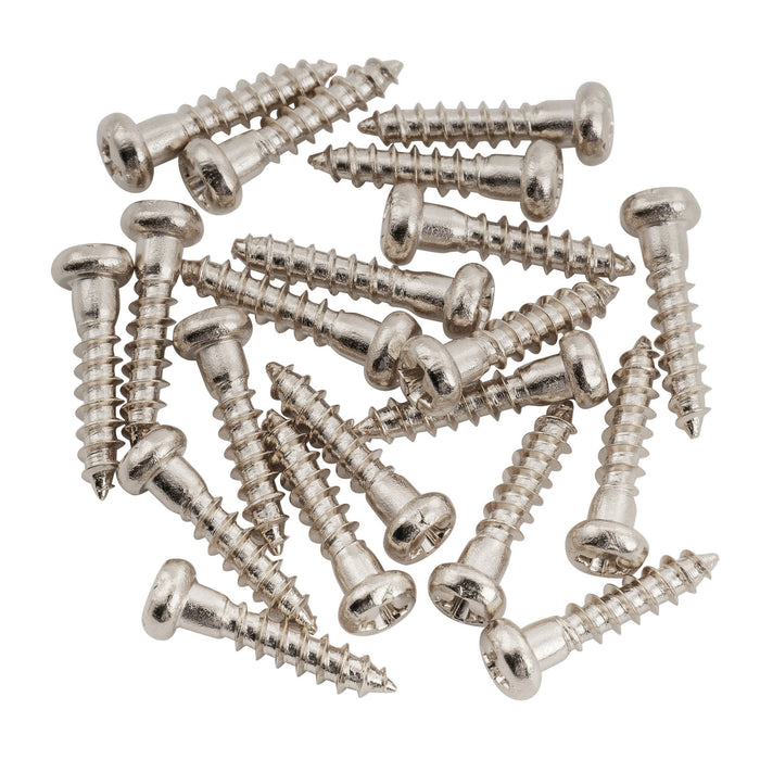 Musiclily Tornillos de montaje de acero inoxidable de cabeza pan de 2.2x10mm para afinadores de guitarra acústica eléctrica y bajo, conjunto de 20