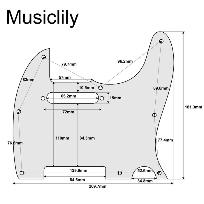 Musiclily Pro 8-Hole Guitar Pickguard for Old Version Tagima TW-55 Tele Style Electric Guitar