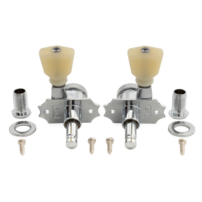Mécaniques Kluson 3R3L avec Rapport 19:1, Série Revolution, Têtes de Tuning G-Mount, Clés de Tuning, Chevilles avec Bouton Keystone pour Guitare Électrique