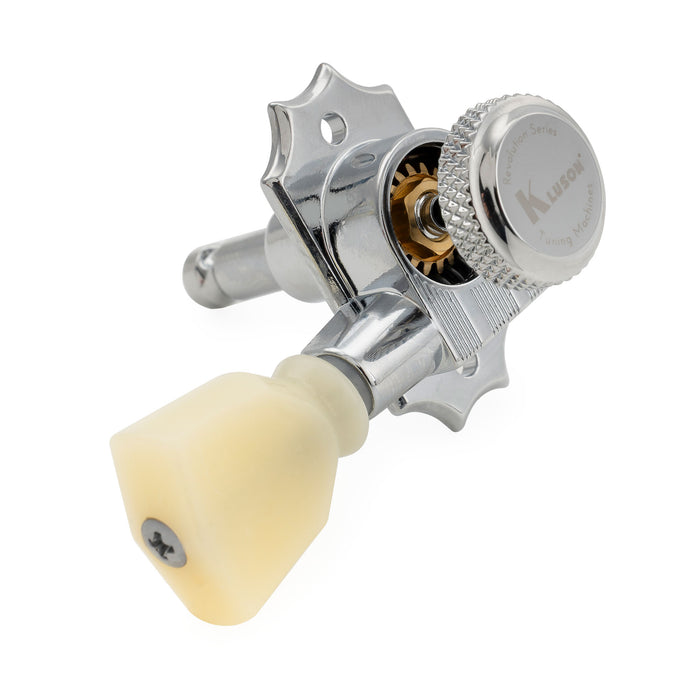 Mécaniques Kluson 3R3L avec Rapport 19:1, Série Revolution, Têtes de Tuning G-Mount, Clés de Tuning, Chevilles avec Bouton Keystone pour Guitare Électrique