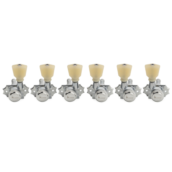 Mécaniques Kluson 3R3L avec Rapport 19:1, Série Revolution, Têtes de Tuning G-Mount, Clés de Tuning, Chevilles avec Bouton Keystone pour Guitare Électrique