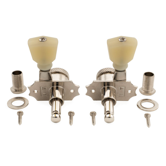 Mécaniques Kluson 3R3L avec Rapport 19:1, Série Revolution, Têtes de Tuning G-Mount, Clés de Tuning, Chevilles avec Bouton Keystone pour Guitare Électrique