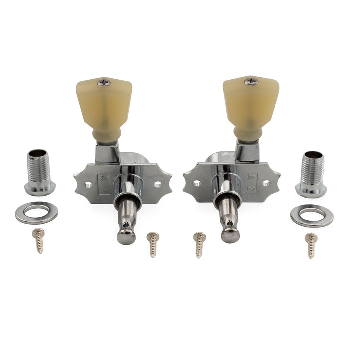 Clavijas de afinación Kluson 3R3L con relación de engranaje 19:1, serie Revolution, montaje en G, afinadores, clavijas de afinación, llaves con botón de piedra para guitarra eléctrica