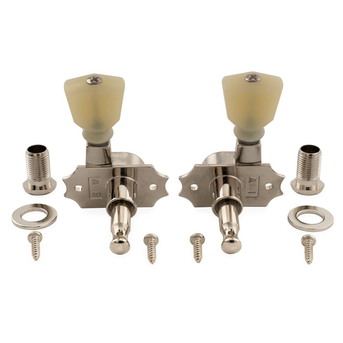 Clavijas de afinación Kluson 3R3L con relación de engranaje 19:1, serie Revolution, montaje en G, afinadores, clavijas de afinación, llaves con botón de piedra para guitarra eléctrica