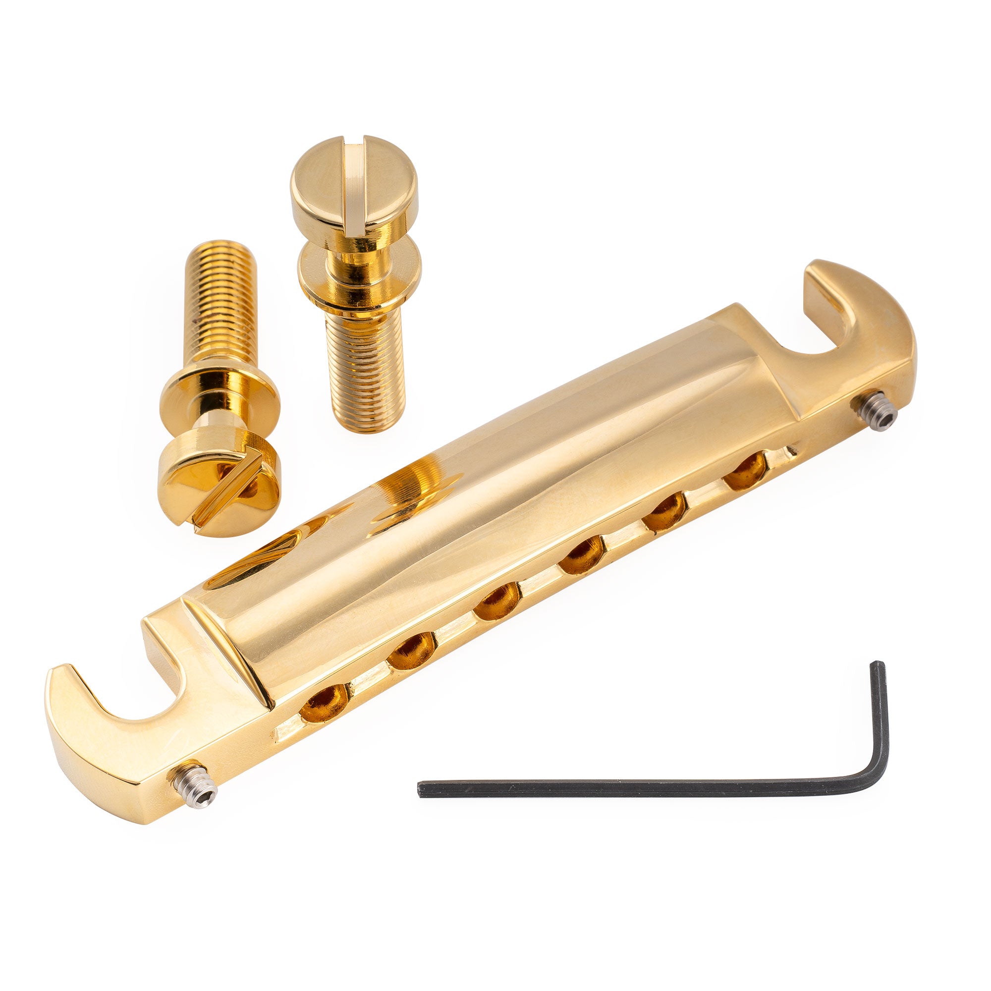 Kluson USA 52mm Zinc Wraparound Stop Tailpiece Bridge with Intonation Screws Steel Studs for Gibson LP SG Style Electric Guitar