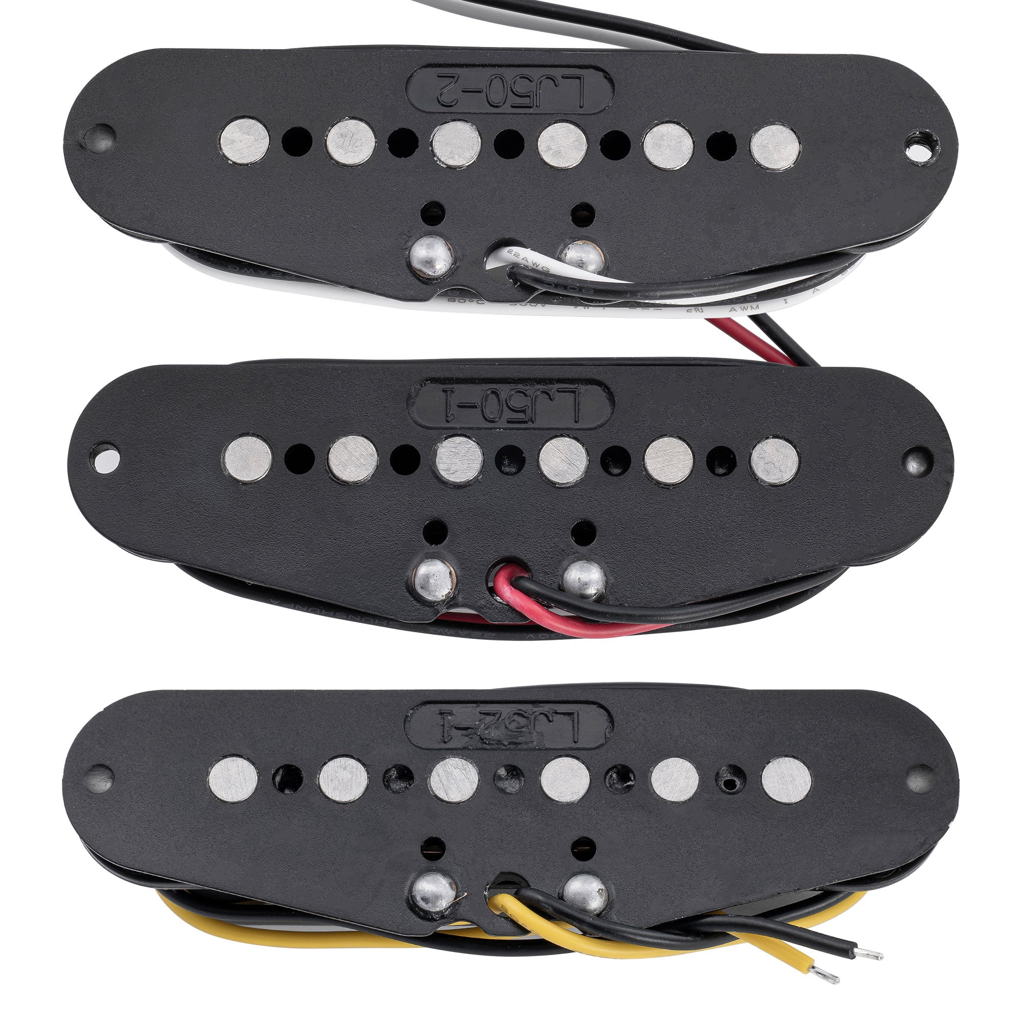 Musiclily Basic Alnico 5 Single Coil Neck Middle Bridge Pickups Set 6K/6K/6.2K for Strat Style Electric Guitar