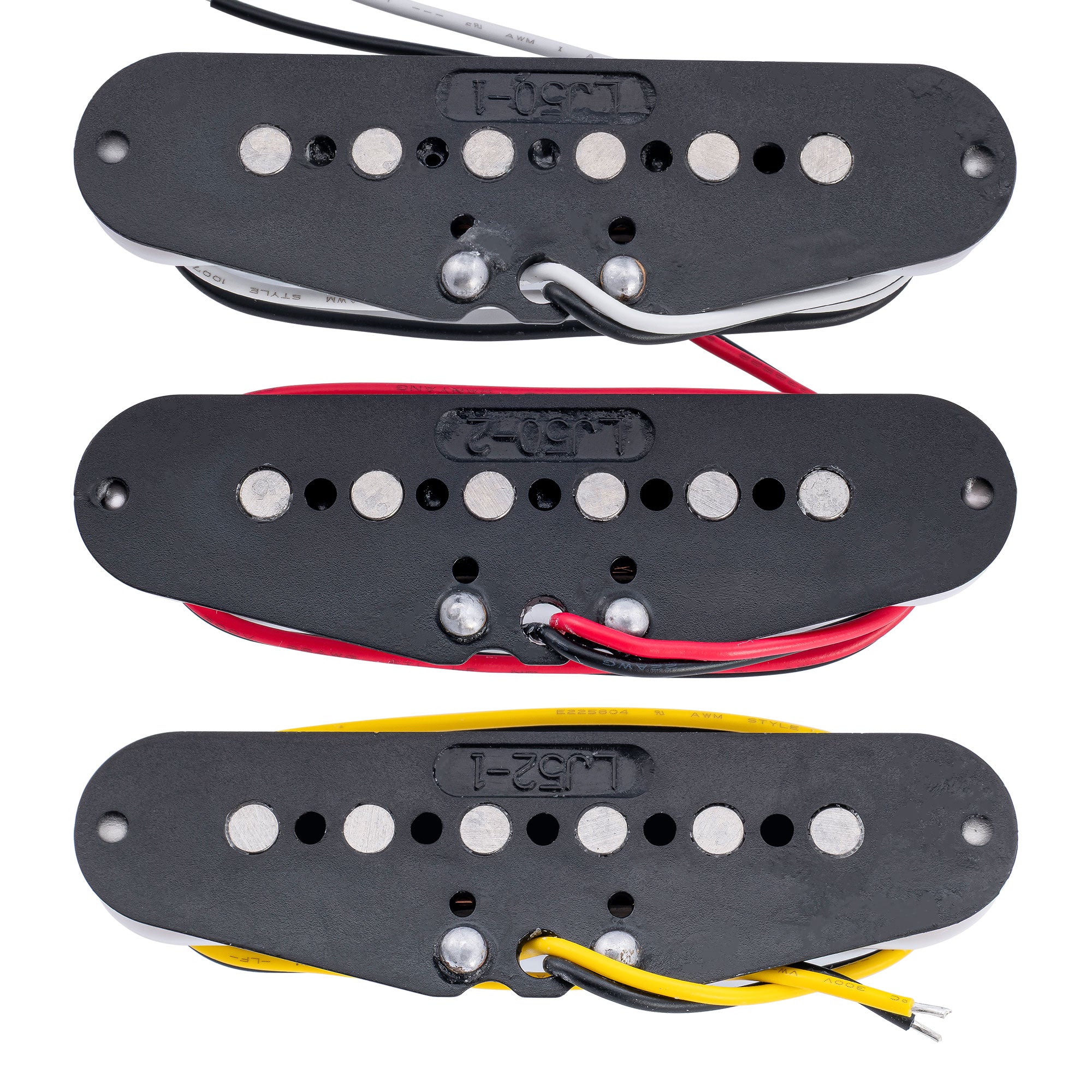 Musiclily Basic Alnico 5 Single Coil Neck Middle Bridge Pickups Set 6K/6K/6.2K for Strat Style Electric Guitar