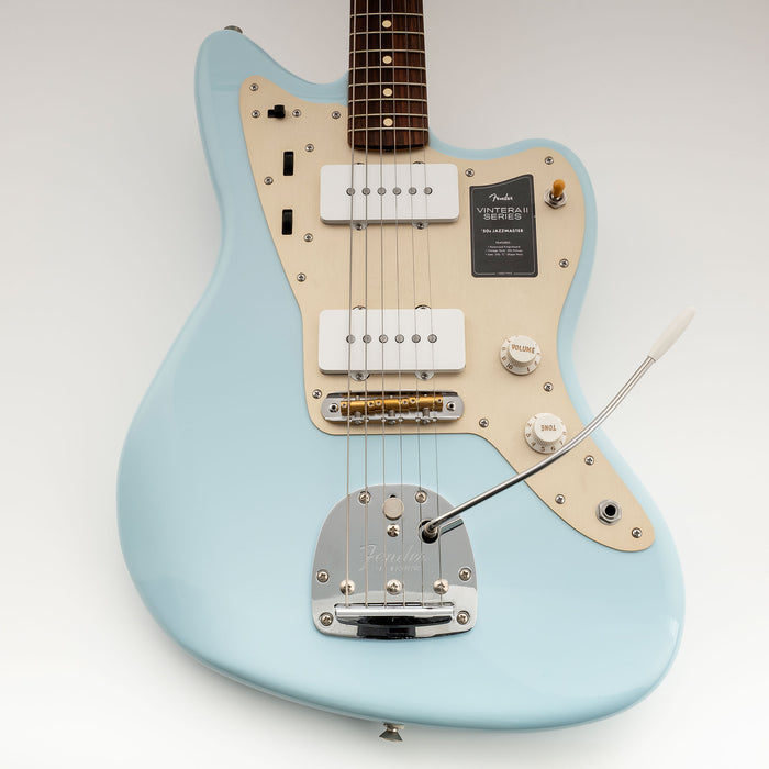 Musiclily Ultra 52.5mm(2-1/16 inch) String Spacing Offset Bridge with Full Solid Brass Open-ended Plate Compensated 3-Saddle for Jazzmaster Jaguar Style Electric Guitar