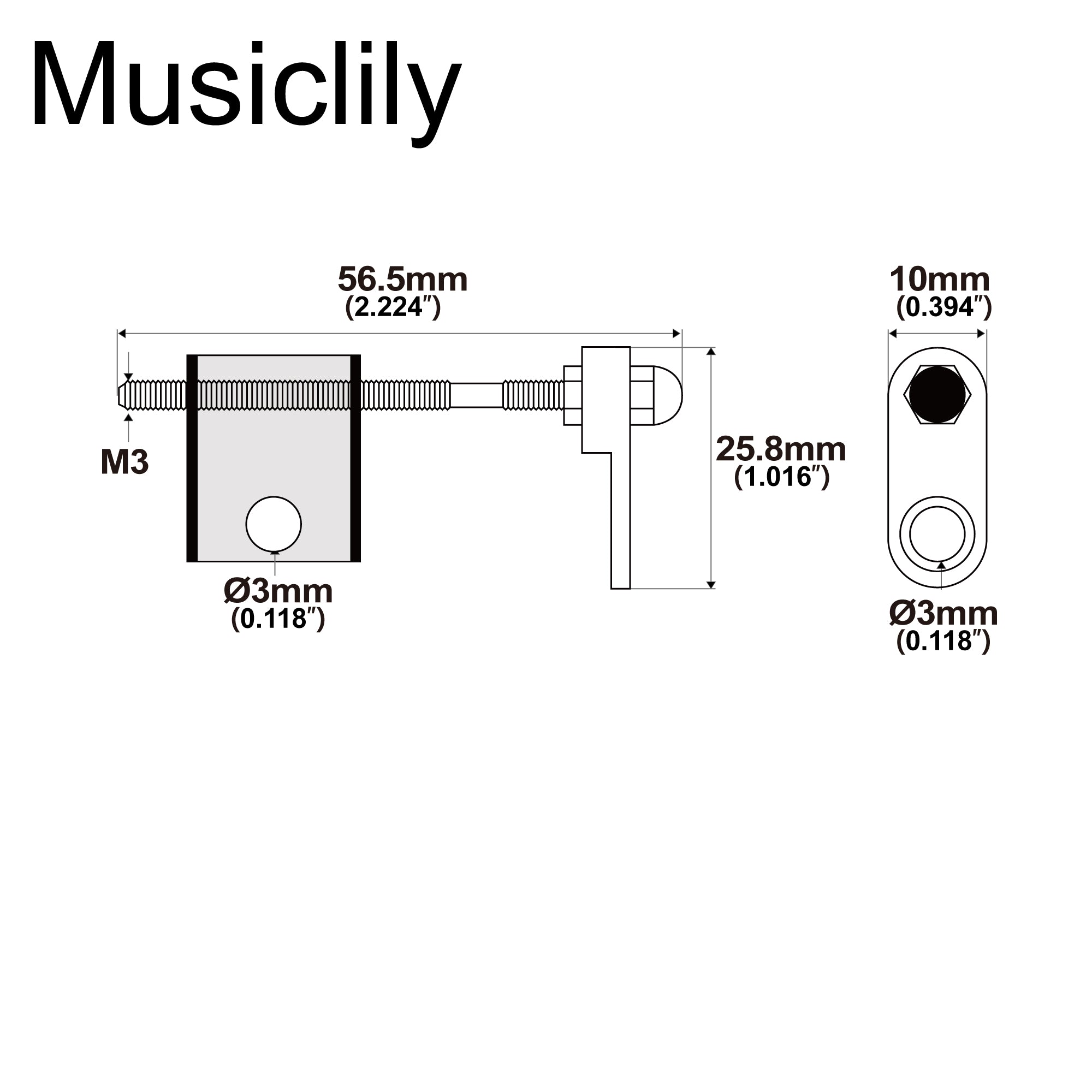 Support de montage de plaque de protection en acier Musiclily Pro pour guitare électrique style Epiphone ES-335