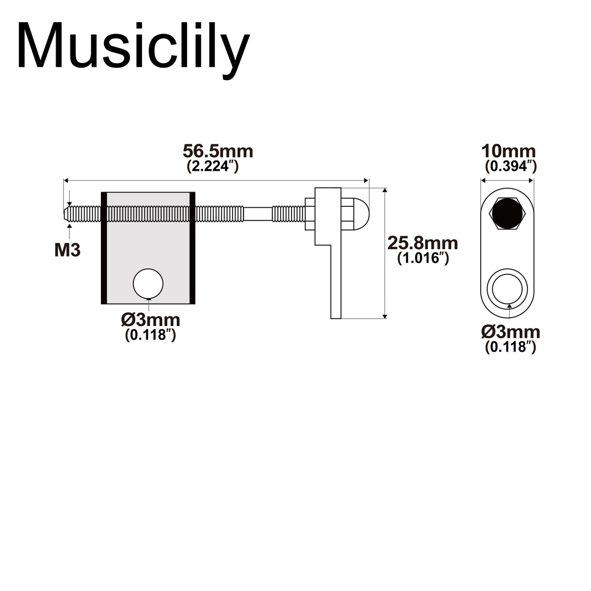 Support de montage de plaque de protection en acier Musiclily Pro pour guitare électrique style Epiphone ES-335
