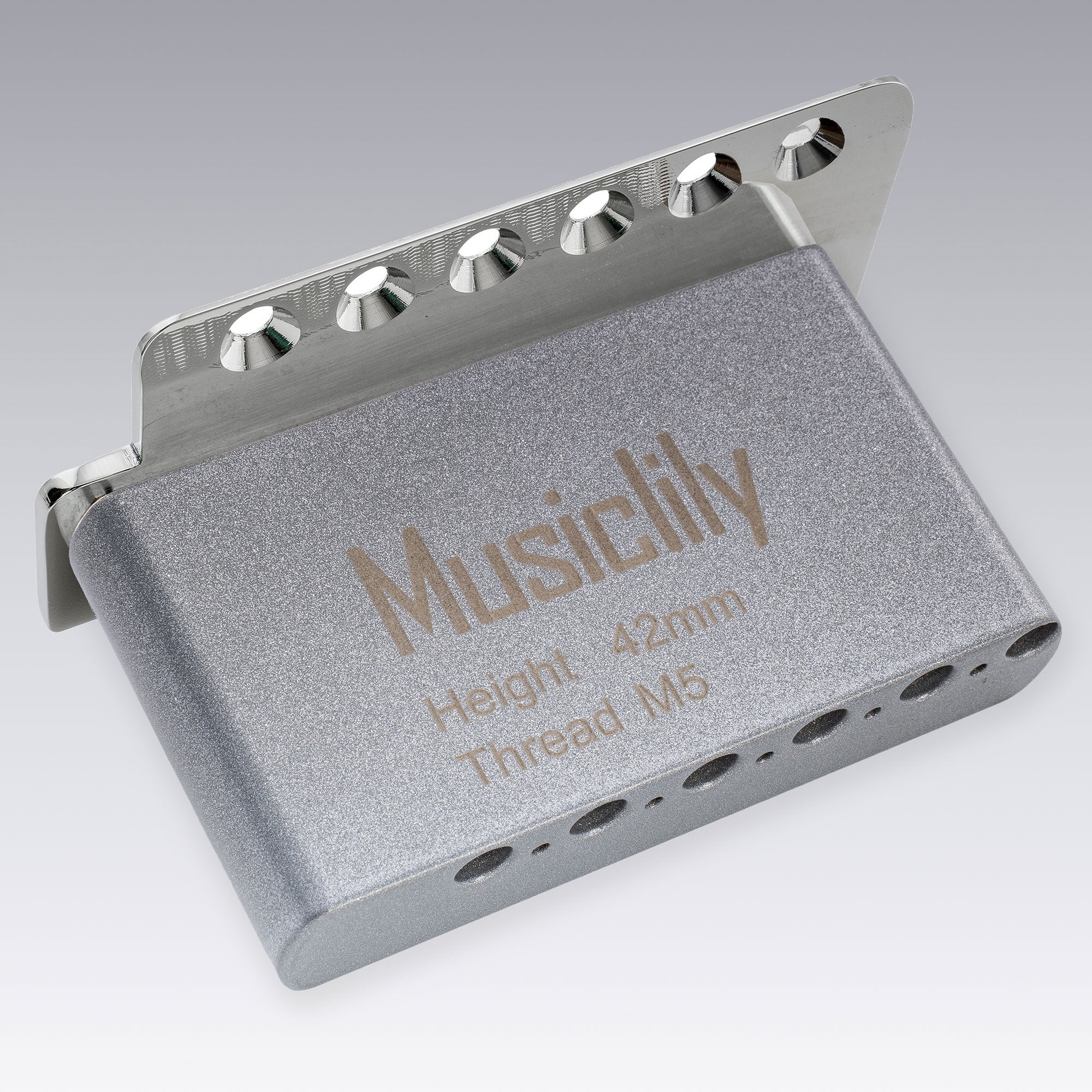 Musiclily Ultra 52,5 mm (2-1/16 pouce) bloc de vibrato en acier massif pour guitare électrique de style Strat Fender Player à 2 points (MIM Mexique), 42 mm de haut