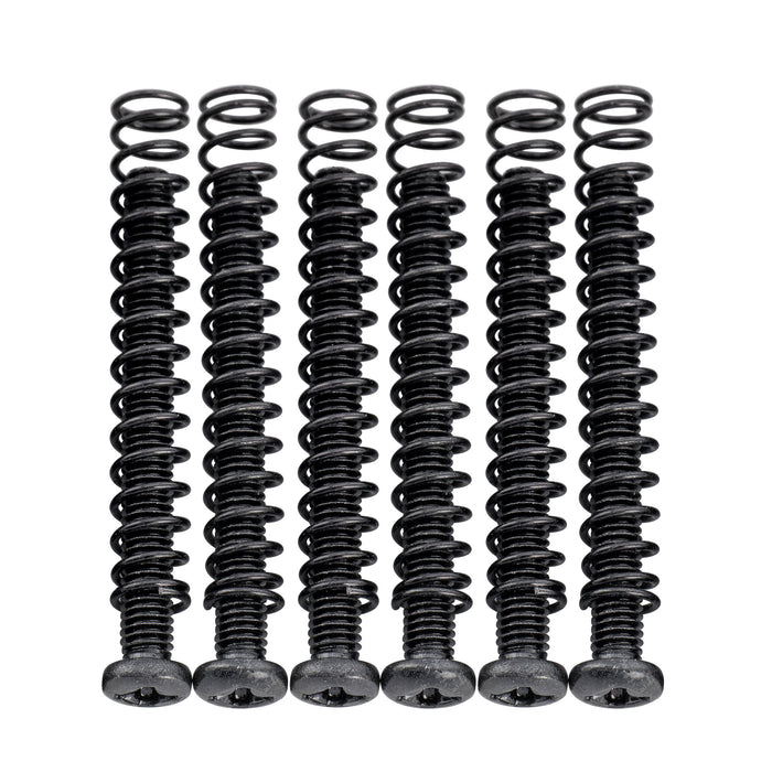 Musiclily Pro Metric M3X30mm Steel Saddle Intonation Screws and Springs Set for Imported Electric Guitar Bass Bridge, Set of 6