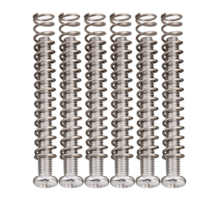 Musiclily Pro Metric M3X30mm Steel Saddle Intonation Screws and Springs Set for Imported Electric Guitar Bass Bridge, Set of 6