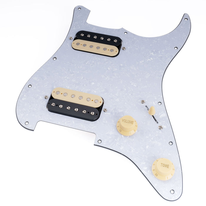 Musiclily Basic ST-HH Pre-wired Loaded Pickguard with Ceramic Pickups for Strat Style Electric Guitar