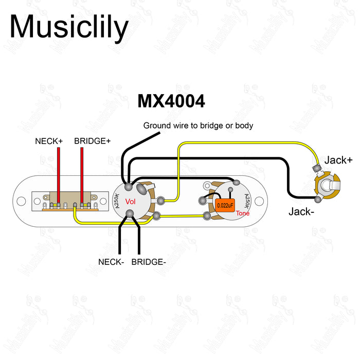 Musiclily Pro-SE Cablaggio pre-cablato di aggiornamento per chitarra elettrica stile Tele con selettore a 3 vie e potenziometri 2A