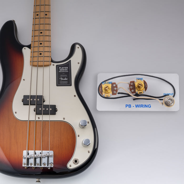 Kit de câblage précâblé Musiclily Pro-SE pour basse électrique, mise à niveau pour style PB avec potentiomètres 2A